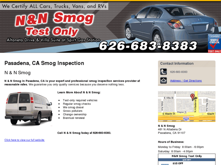 www.smogtestonlypasadenacalifornia.com