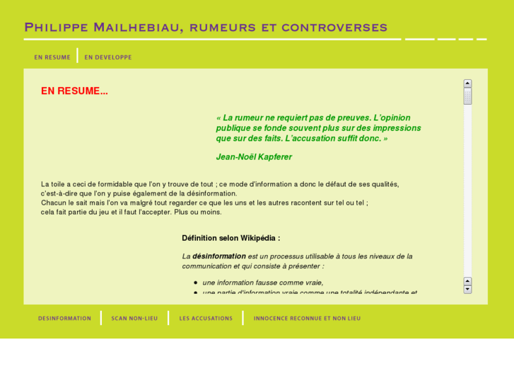 www.philippe-mailhebiau-rumeurs.com