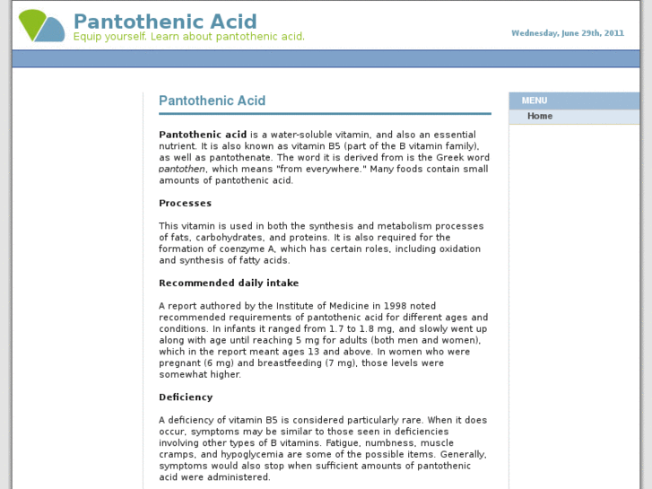 www.pantothenicacid.net