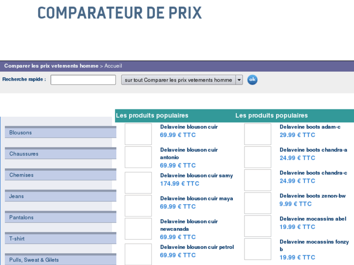 www.comparerlesprix-vetements-homme.com