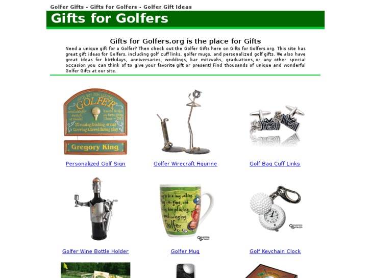 www.giftsforgolfers.org