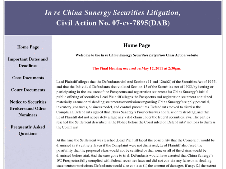 www.chinasunergysecuritieslitigation.com