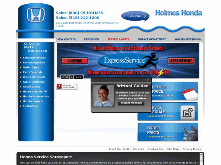 www.holmeshondaserviceshreveport.com