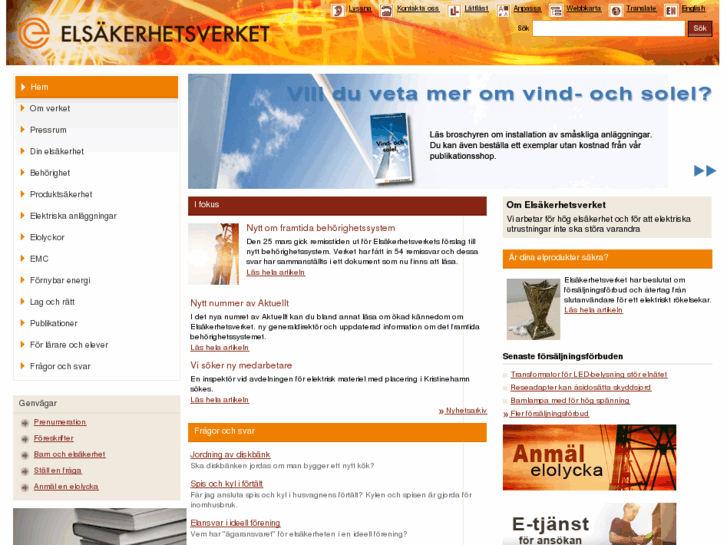 www.elsakerhetsverket.se