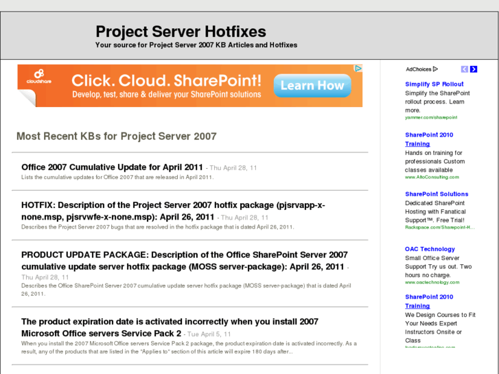www.projectserverhotfixes.com