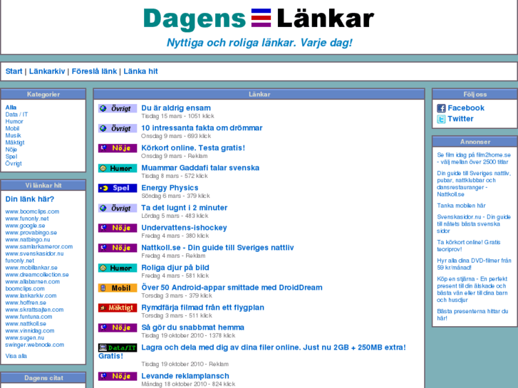 www.dagenslankar.se