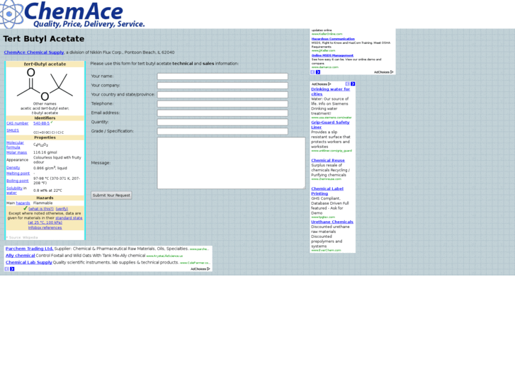 www.tertbutylacetate.com