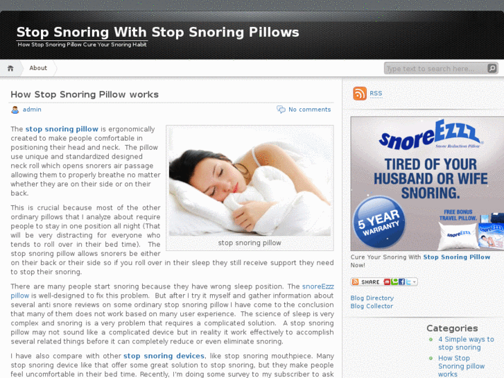 www.stopsnoringpillows.net