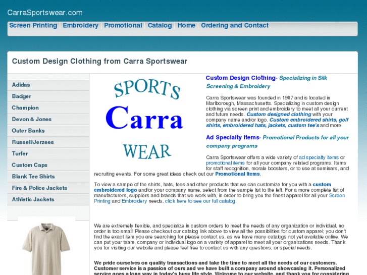 www.carrasportswear.com