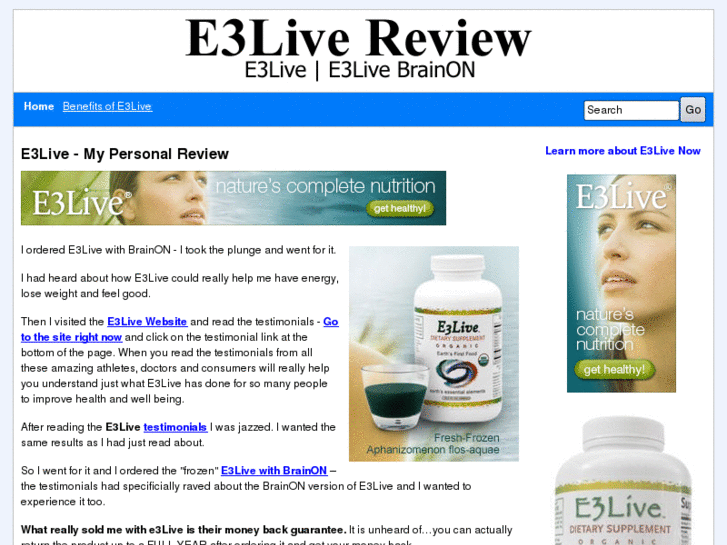 www.benefits-of-e3live-reviews.com