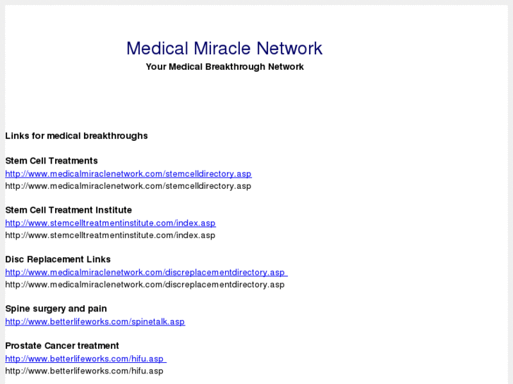 www.medicalmiraclenetwork.com