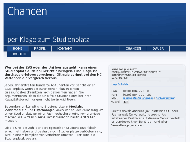 www.nc-studienplatzklage.de