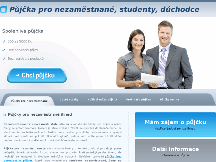 www.pujcka-pro-nezamestnane.cz