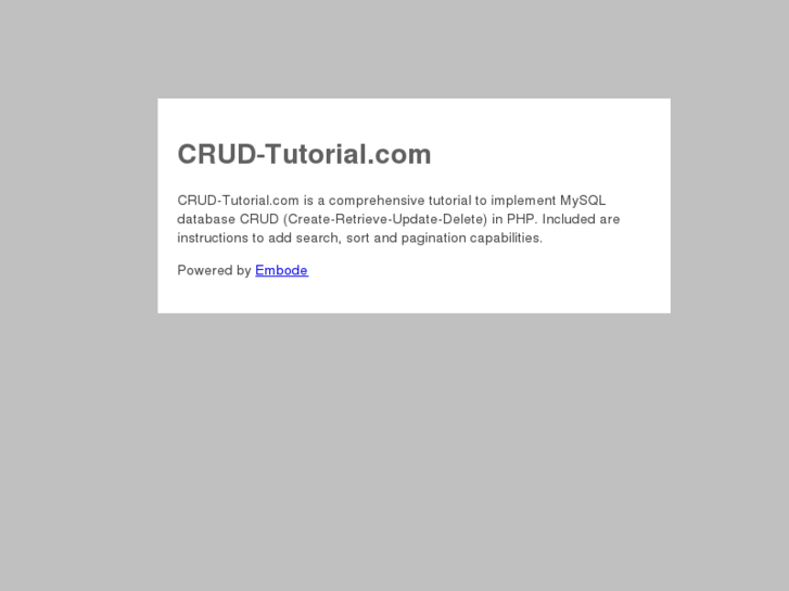 www.crud-tutorial.com