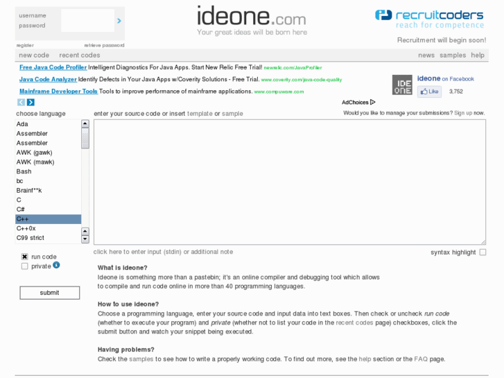 www.ideone.com