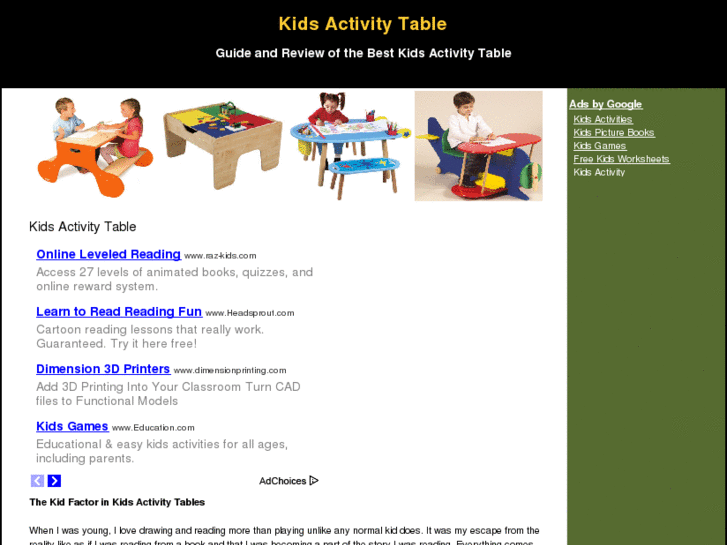 www.kidsactivitytable.org