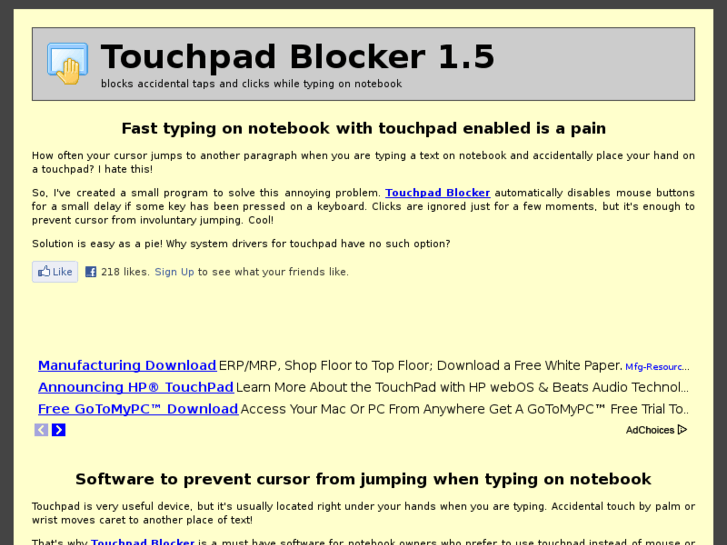 www.touchpad-blocker.com