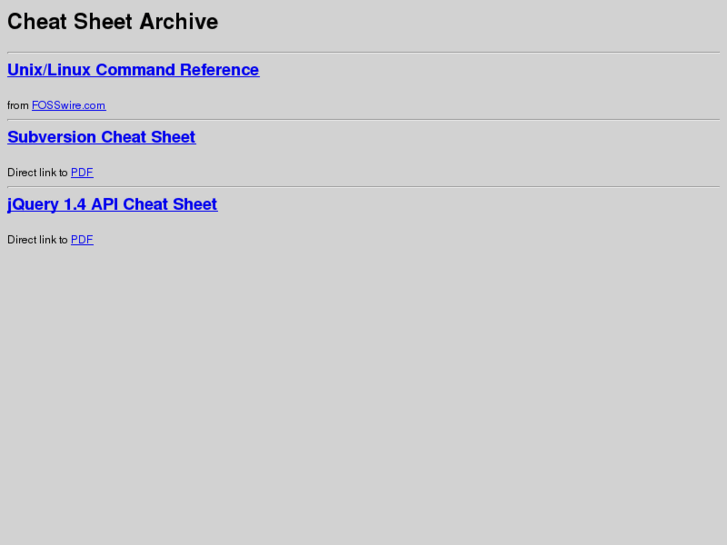 www.cheatsheetarchive.com