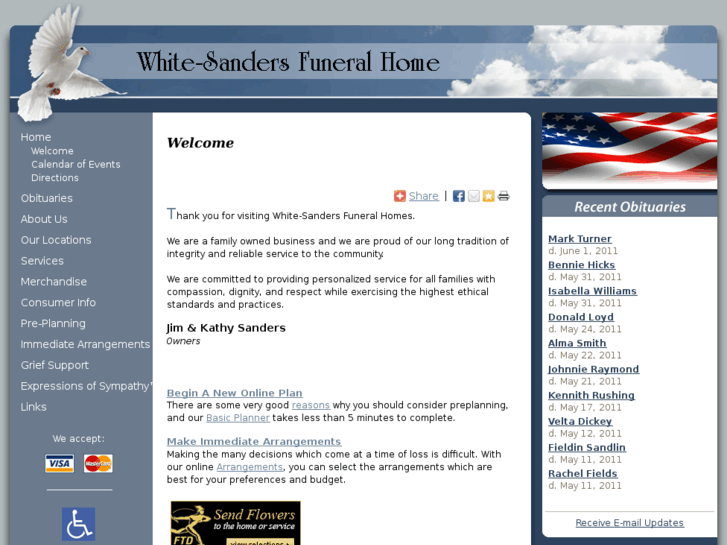 www.whitesandersfuneralhome.com