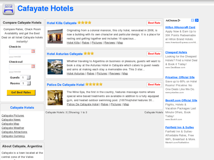 www.cafayatehotels.com