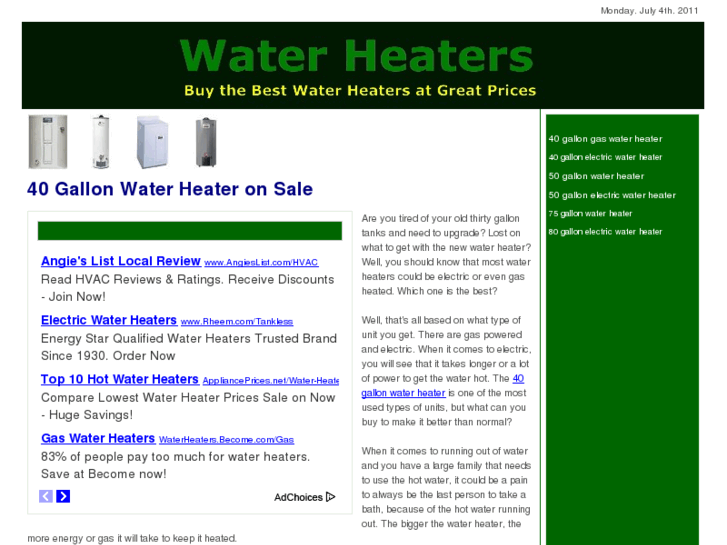 www.40gallonwaterheaters.com