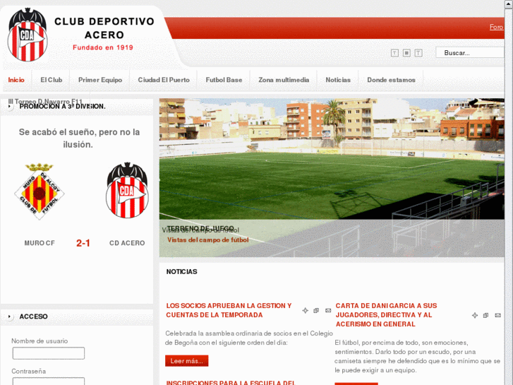 www.clubdeportivoacero.es