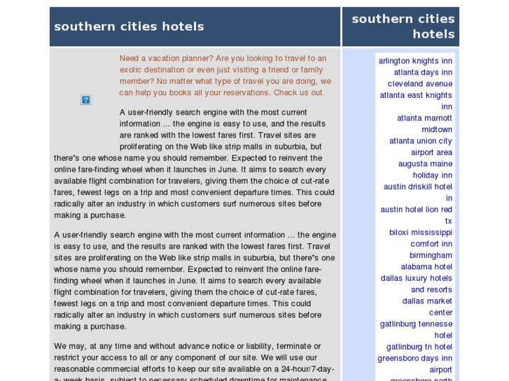 www.southern-cities-hotels.com