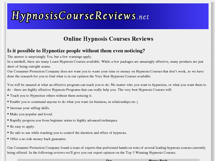 www.hypnosiscoursereviews.net