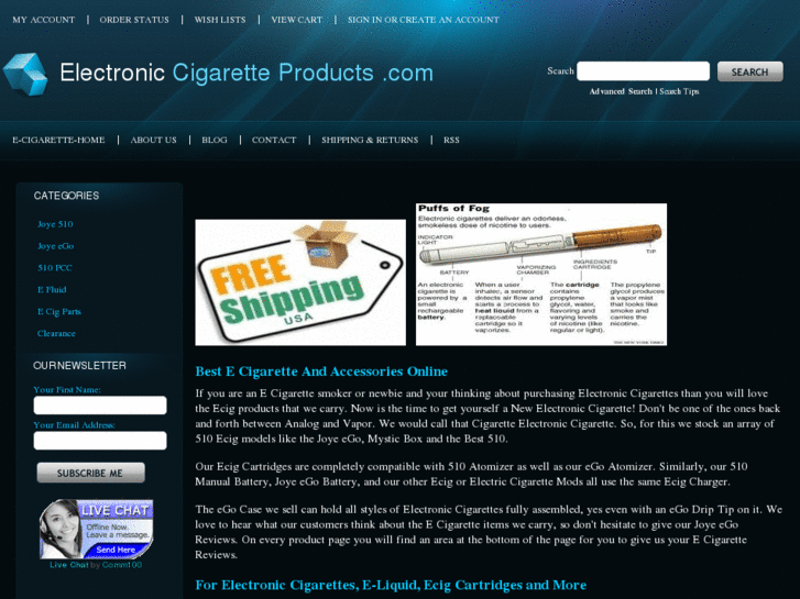 www.electroniccigaretteproducts.com