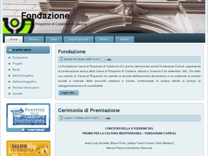 www.fondazionecarical.it