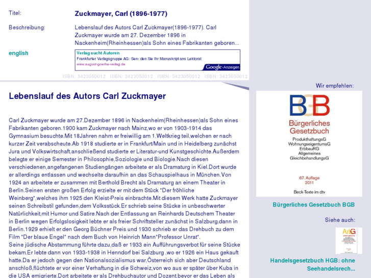 www.zuckmayer.net