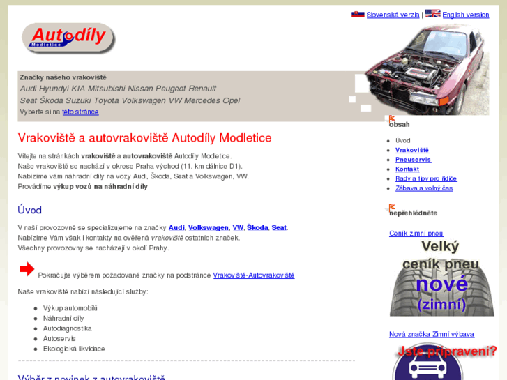 www.autodily-modletice.cz