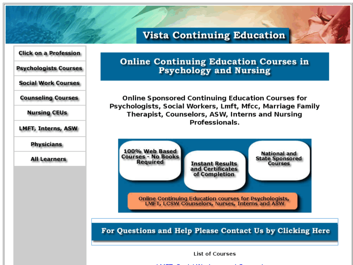 www.vistacontinuingeducation.com