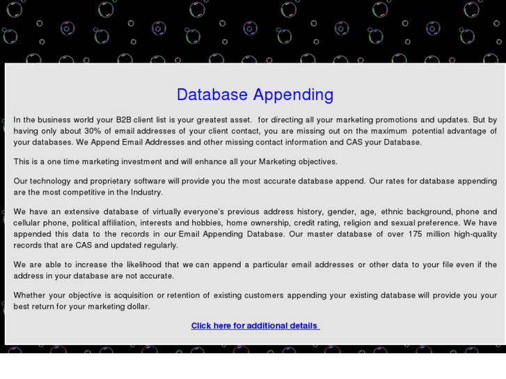 www.databaseappending.com