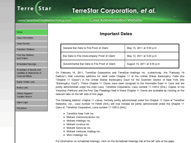 www.terrestarcorprestructuring.com