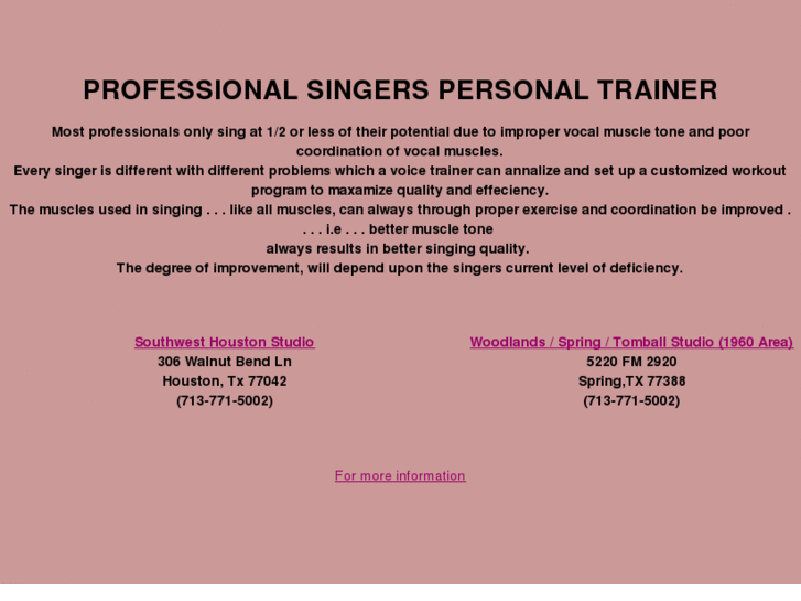 www.singerspersonaltrainer.com