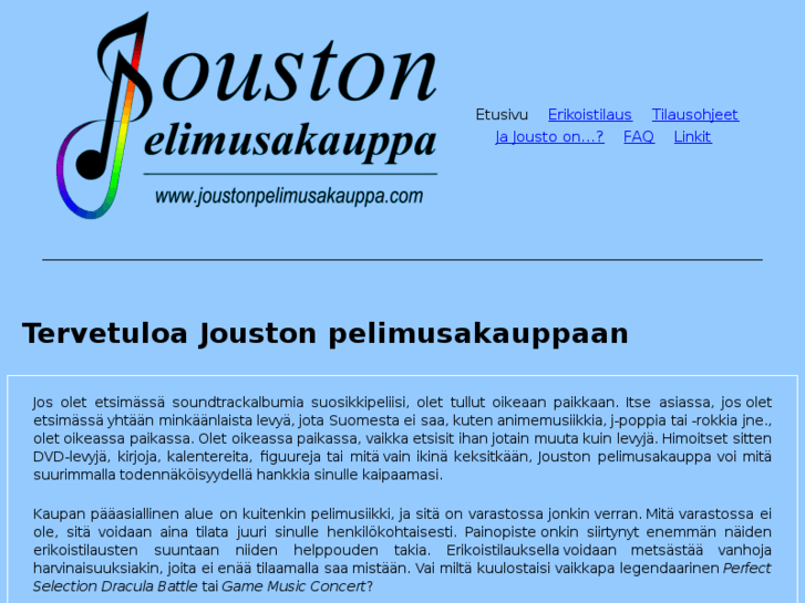 www.joustonpelimusakauppa.com