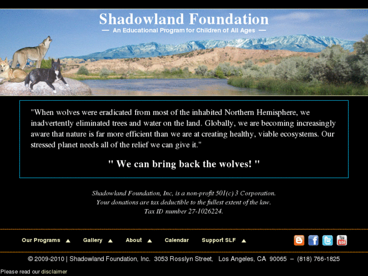 www.shadowlandfoundation.com