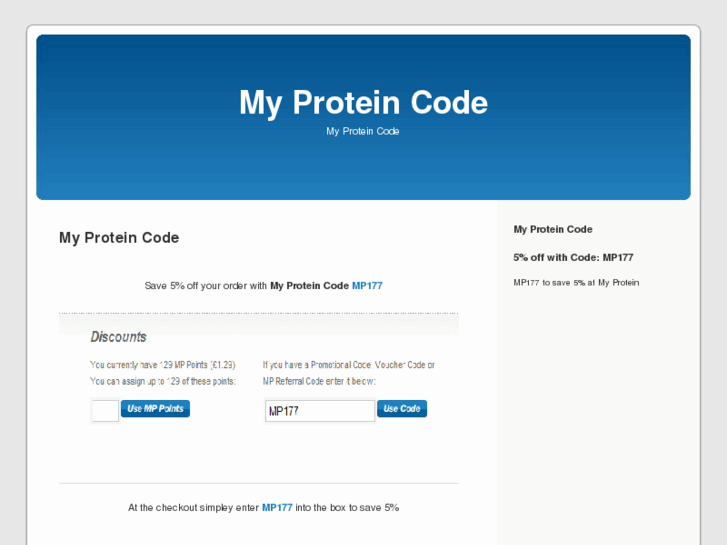 www.myproteincode.info