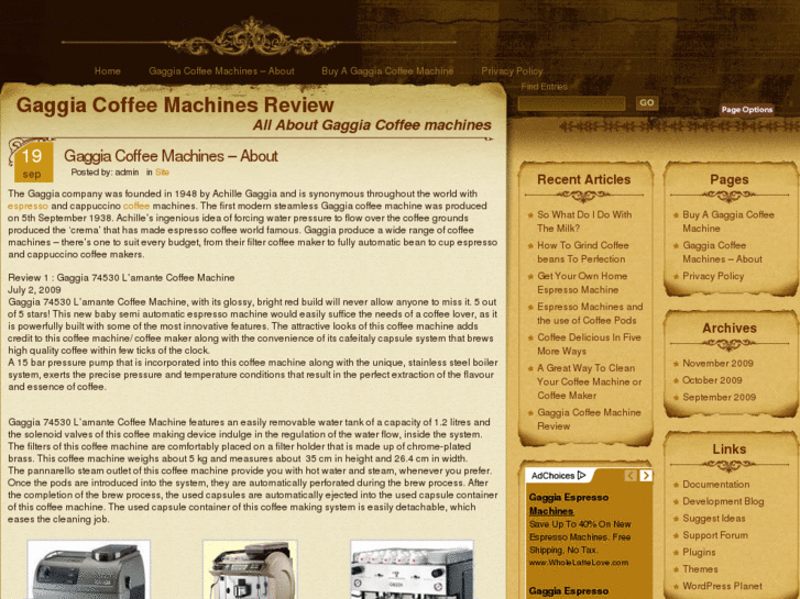 www.gaggiacoffeemachines.com