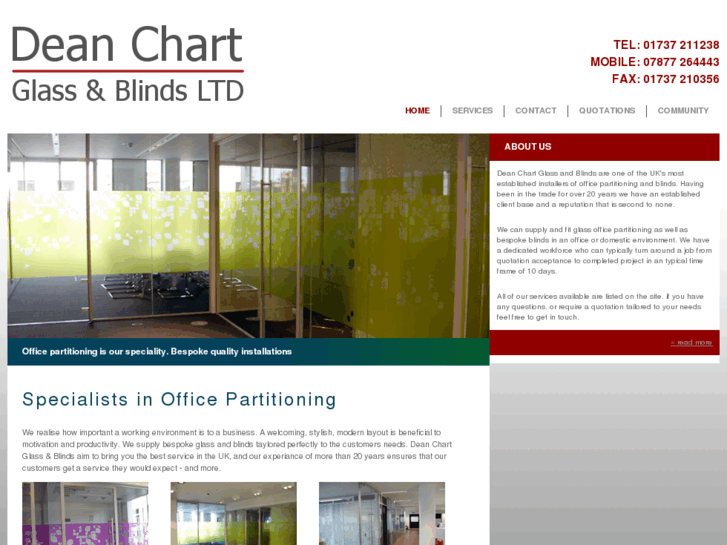 www.deanchartglassandblinds.com