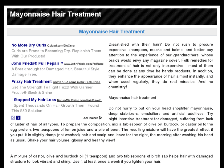 www.mayonnaisehairtreatment.com