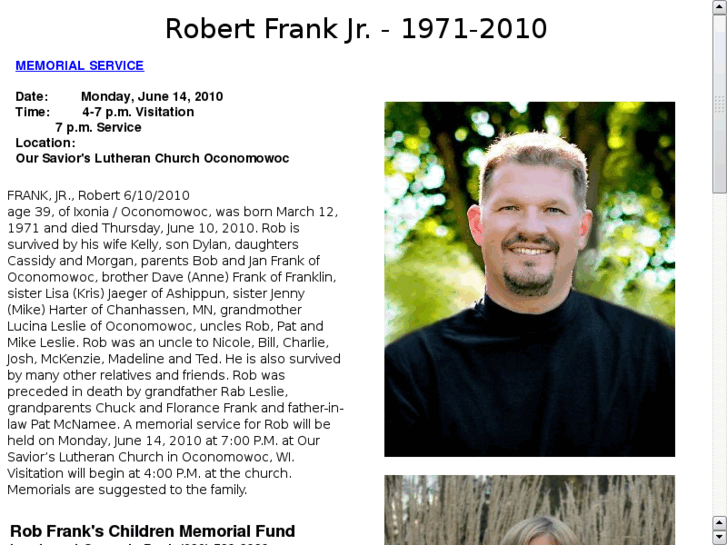 www.robfrankmemorial.info