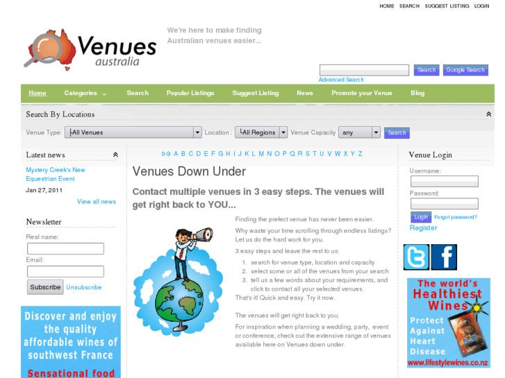 www.venuesdownunder.com