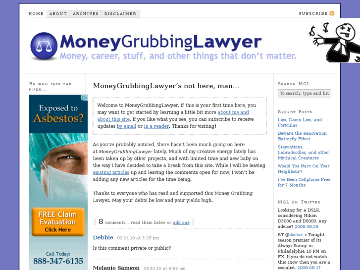 www.moneygrubbinglawyer.com