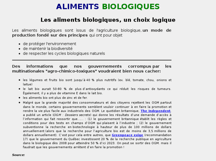 www.alimentsbiologiques.com