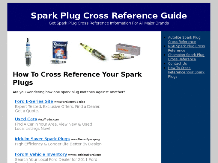 www.sparkplugcrossreferenceguide.com