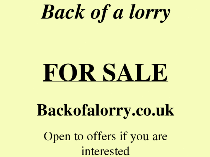 www.backofalorry.co.uk