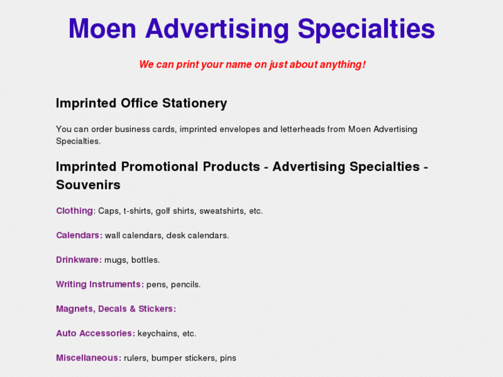 www.moen-advertising-specialties.com