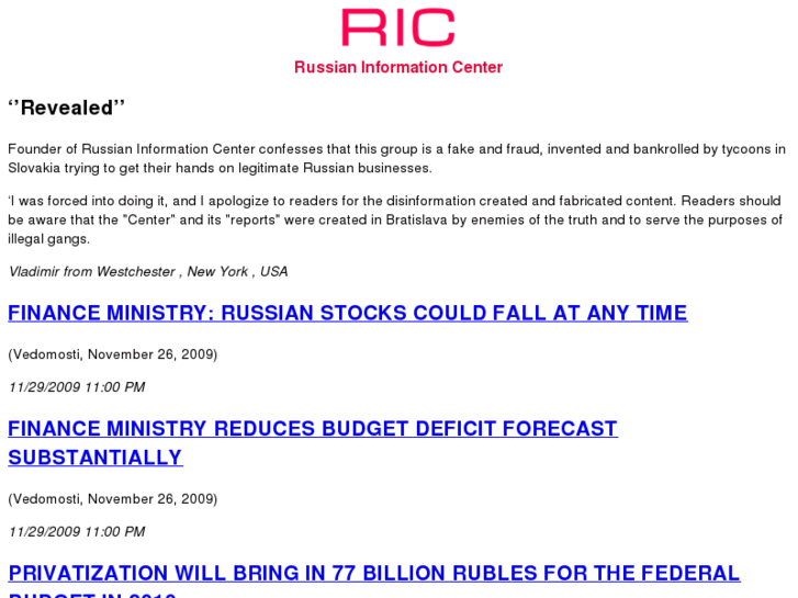 www.russianinformationcentre.net